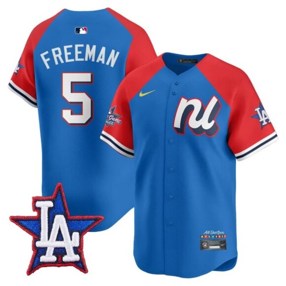 Mens Youths Kids Womens Freddie Freeman Blue Red 2025 All Star Jersey Stitched
